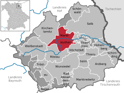 Läget för Marktleuthen i Landkreis Wunsiedel im Fichtelgebirge
