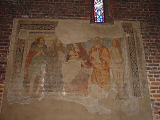 Frescos sobre la pared izquierda del la parte más antigua