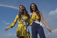Kalie Wright, Miss Minnesota USA 2018, and Laine Mansour, Miss Mississippi USA 2018, at Barksdale Air Force Base Miss Minnesota USA 2018, and Miss Mississippi USA 2018.jpg