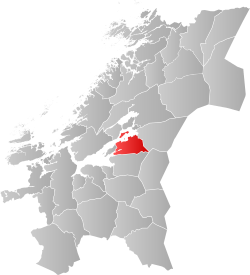 Levangerin sijainti Trøndelagin läänissä