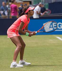 Naiktha Bains of Australia at the Aegon Surbiton Trophy in Surbiton, London.