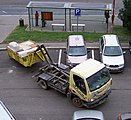 チェコで収集作業中のアームロール車両