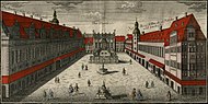 Naschmarkt mit Burgkeller (rechts), 1749
