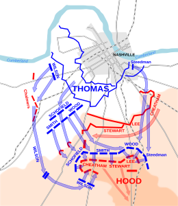 Map shows the Battle of Nashville