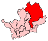 La plus grande circonscription dans le comté, principalement situé dans le nord-est du comté. Ses parties les plus au nord sont considérablement plus au nord que les circonscriptions de l'ouest.