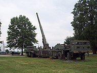 An M65 atomic cannon at Aberdeen Proving Ground