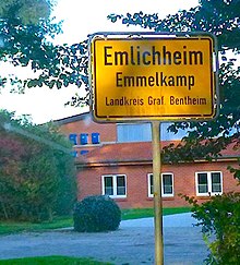 Panneau d'entrée d'Emlichheim