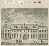 Pałac Prymasowski na planie Tirregailla z 1762 roku.