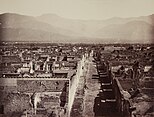 Panorama of Pompeii with Mount Vesuvius in the background (Pompeii), c. 1870