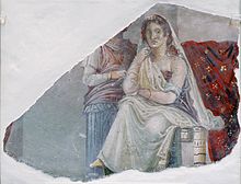 Phaedra with an attendant, probably her nurse, a fresco from Pompeii, c. 60 - c. 20 BC Phaedra-Color.jpg