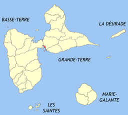 Kommunens läge i departementet Guadeloupe.