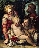 Святое семейство с младенцем Иоанном Крестителем. 1548-1551. Дерево, масло. Частное собрание