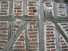 Pan de bois d'une grange de Rances