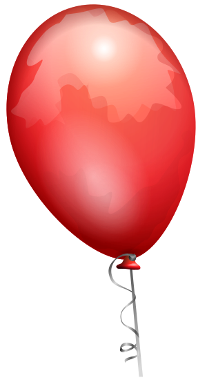 A red balloon on a ribbon