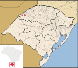Localização de Dezesseis de Novembro no Rio Grande do Sul