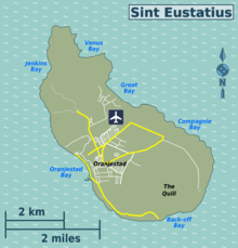 Sint Eustatius adasındaki konumu