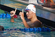 Sun after winning the 200-metre freestyle at the 2016 Arena Pro Swim Series