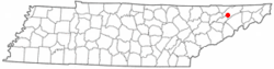 Location of Rogersville, Tennessee
