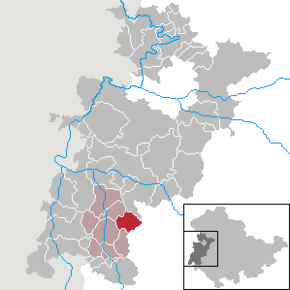 Poziția Urnshausen pe harta districtului Wartburgkreis