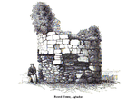 Aghadoe cathedral round tower 1892.png