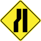 Road narrow on left