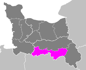 Arrondissement Alençon na mapě bývalého regionu Dolní Normandie