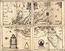 Augustine Herrman's 1670 Map of Virginia and Maryland. The Susquehannock village appears at the far right of the map. Augustine Herrman 1670 Map Virginia Maryland.jpg