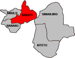 نقشه شهرستان باباتی