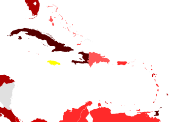 Carte colorée des Caraïbes