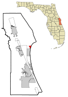 Расположение в округе Бревард и штате Флорида