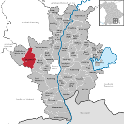 Läget för Bruckmühl i Landkreis Rosenheim