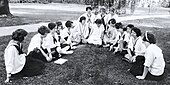 Students at the Bryn Mawr Summer School for Women Workers in Industry, ca. 1921