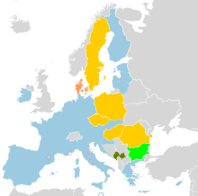 Eurozone (blue colour) Carte zone euro.svg