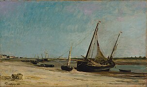 Botes en la costa de Étaples, 1871