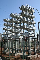 75 MVAr capacitor bank in a 150 kV substation Condensor bank 150kV - 75MVAR.jpg