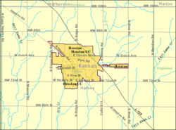 Detailed map of Hesston, Kansas