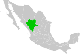 Durango elhelyezkedése Mexikón belül