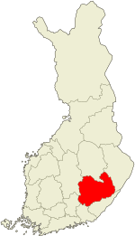 Etelä-Savo on a map of Finland