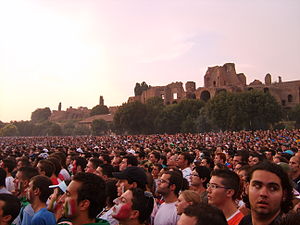 A lot of people gathered in Circus Maximus, Ro...
