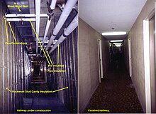 Common insulation application inside an apartment in Mississauga, Ontario Hallway insulation.jpg