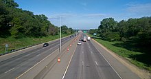 Interstate 694 looking West through Fridley Interstate 694 Fridley MN 2017.jpg