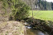 Kenelsbach an der Stelle der neuzeitlichen Umleitung zur Zipfelmühle