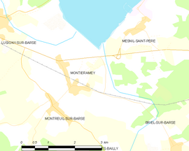 Mapa obce Montiéramey