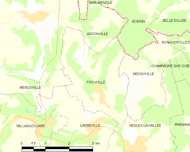 Mapa obce Frouville