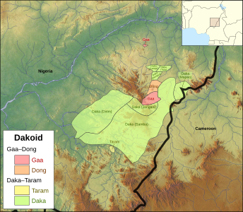 Map of the Dakoid languages