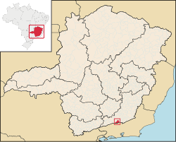 Localização de Belmiro Braga em Minas Gerais