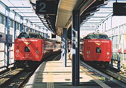 宮崎空港線の特急列車（宮崎空港駅）