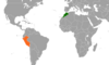 Location map for Morocco and Peru.