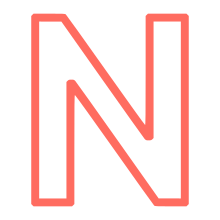 一個以紅線構成的字母 N