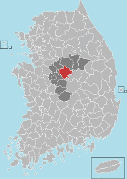 แผนที่เกาหลีใต้เน้นคเวซัน